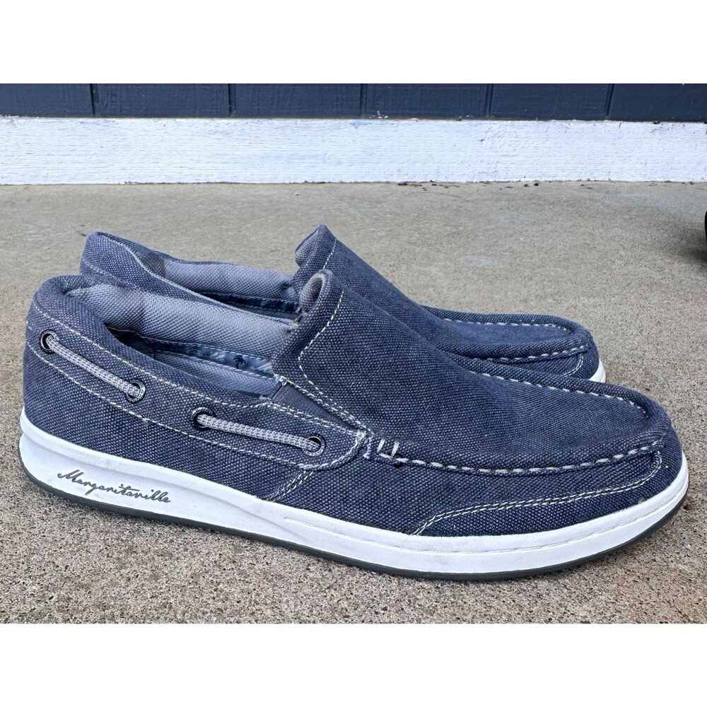 Margaritaville Soles of the Tropics Slip-On Shoes Gray Canvas Men’s US 11 Logo